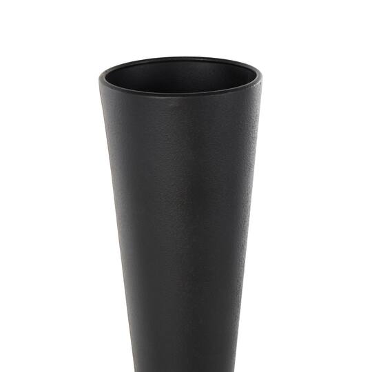 22" Black Metal Art Deco Style Fluted Vase